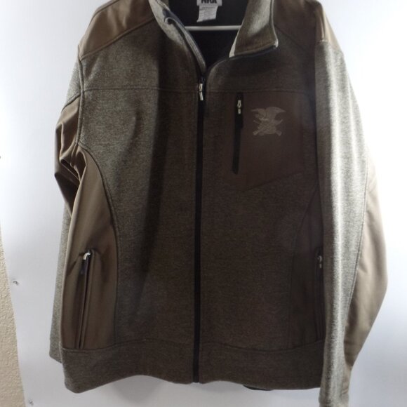 NRA Jacket 2XL Full Zip Fleece Lined Midweight Brown Nation Rifle Association - Picture 1 of 5